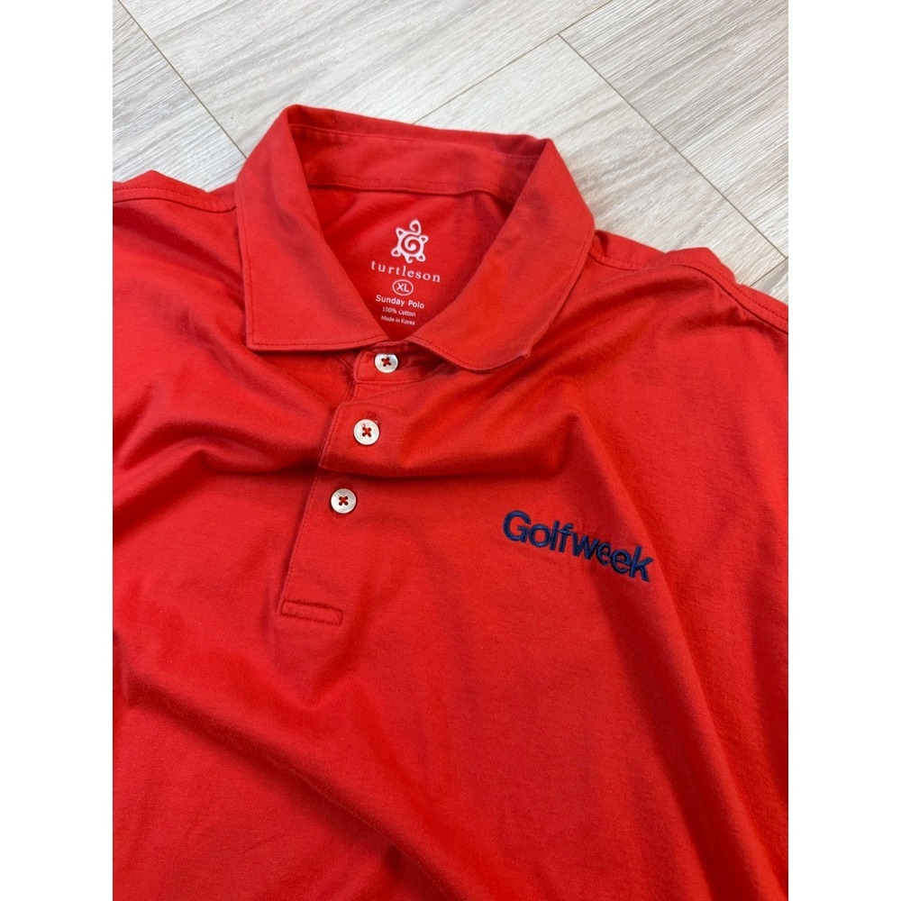 Turtleson Sunday Polo Shirt Mens XL Red Golfweek Cotton Short Sleeve Golf Top